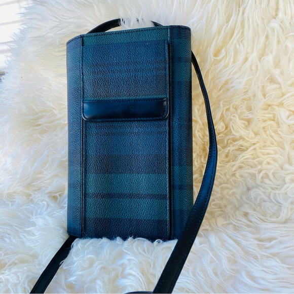 RALPH LAUREN blackwatch plaid leather wallet clutch crossbody bag vintage - Picture 12 of 14